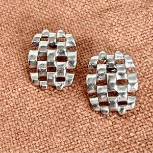 Silver Woven Earrings